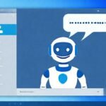 Interfaz moderna de asistente digital azul