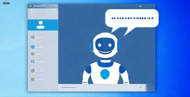 Interfaz moderna de asistente digital azul