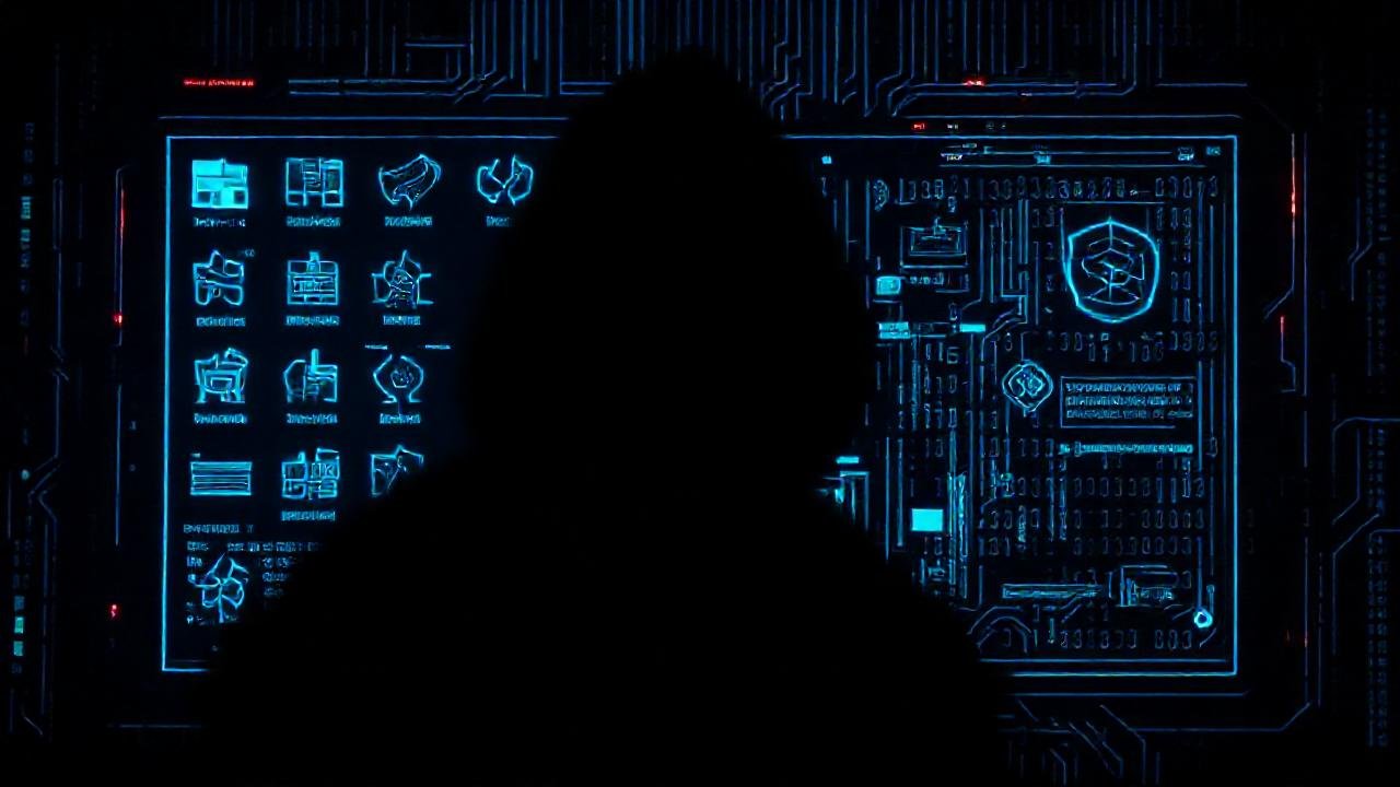 Un androide oscuro hackea un mundo digital