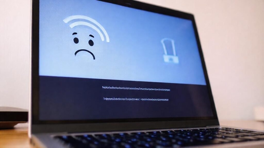 La laptop muestra un error frustrante