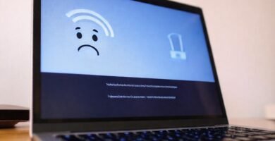 La laptop muestra un error frustrante