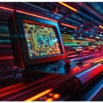 Consola retro con acción dinámica