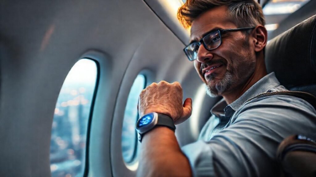 Un reloj inteligente muestra un viaje moderno