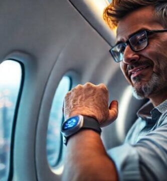 Un reloj inteligente muestra un viaje moderno