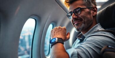 Un reloj inteligente muestra un viaje moderno