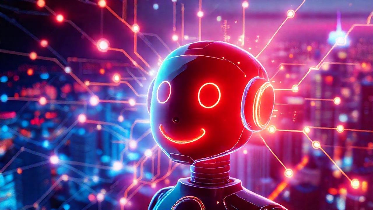 Un chatbot futurista y amigable visualmente