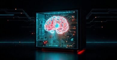 PC futurista: elegancia tecnológica y datos