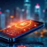 Un teléfono móvil futurista muestra IA