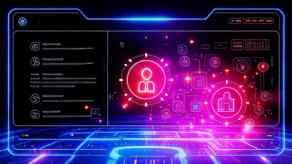 Interfaz futurista y optimista