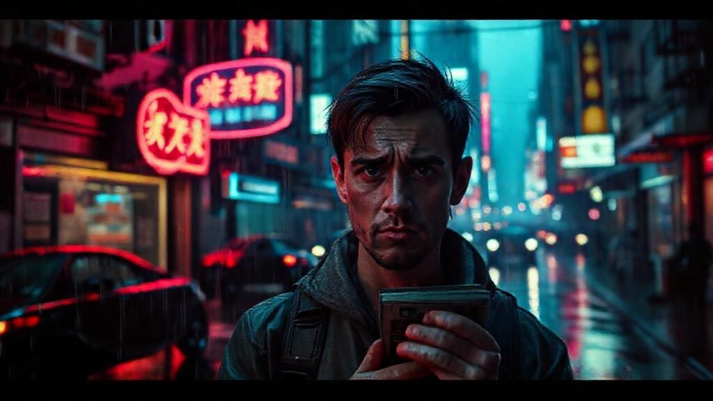 Ciudad cyberpunk oscura