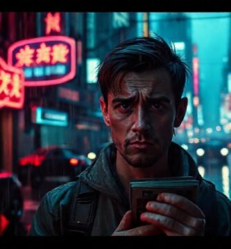 Ciudad cyberpunk oscura