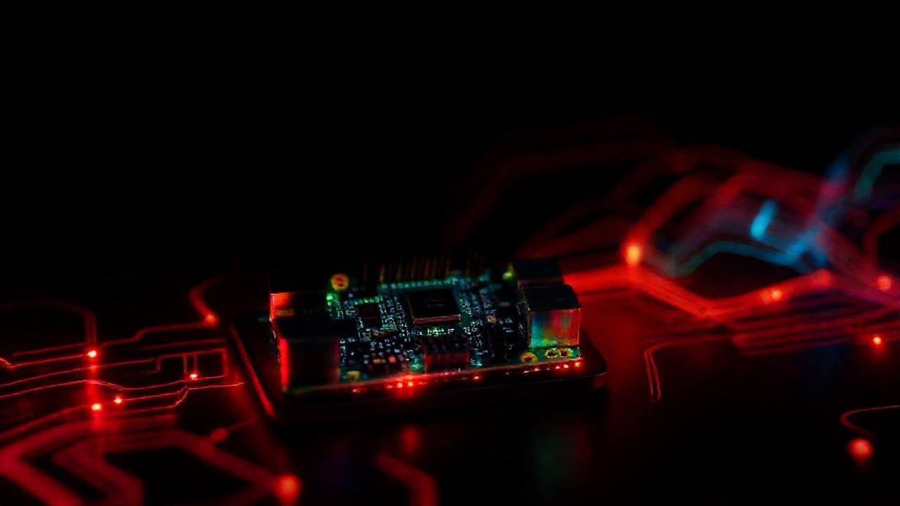 Pi minimalista, tecnología vibrante y brillante